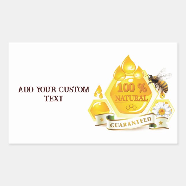 Honey Bee Honey Seller Beekeeper Apiarist Rectangular Sticker (Front)