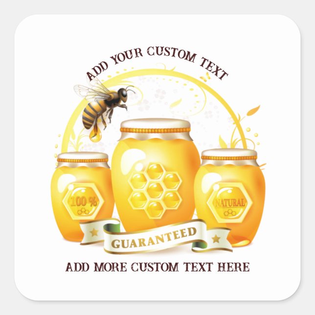 Honey Bee Honey Seller Beekeeper Apiarist Square Sticker (Front)