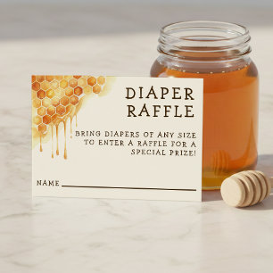Honey Bee Honeycomb Baby Shower Diaper Raffle Enclosure Card