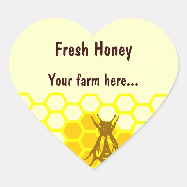 Honey Bee Honeycomb Custom Jar Label Stickers (Front)
