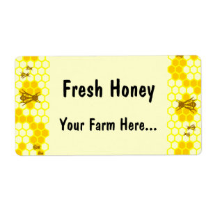 Honey Bee Honeycomb Custom Labels