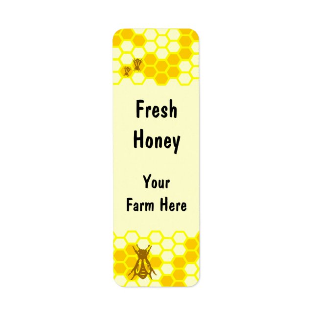 Honey Bee Honeycomb Custom Labels (Front)