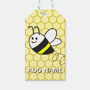 Honey Bee Honeycomb Drawing Personalized Name Gift Tags