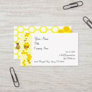 Honey Bee Honeycomb Editable Business Cards