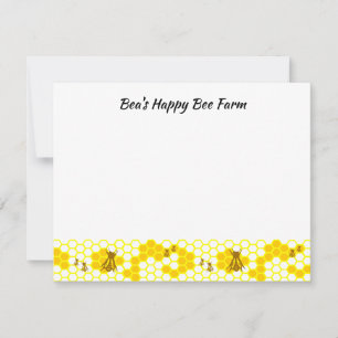 Honey Bee Honeycomb Editable Card