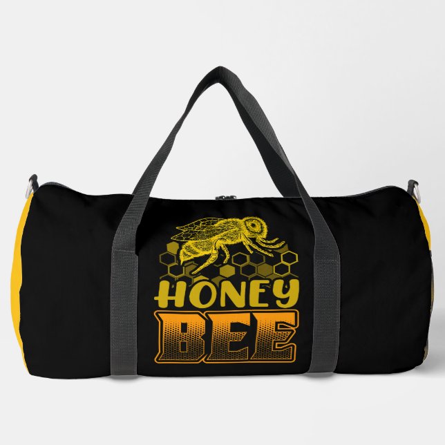 Honey Bee Honeycomb Graphic Duffle Bag (Front)