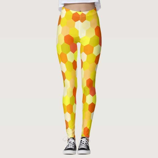 honey bee honeycomb leggings (Front)