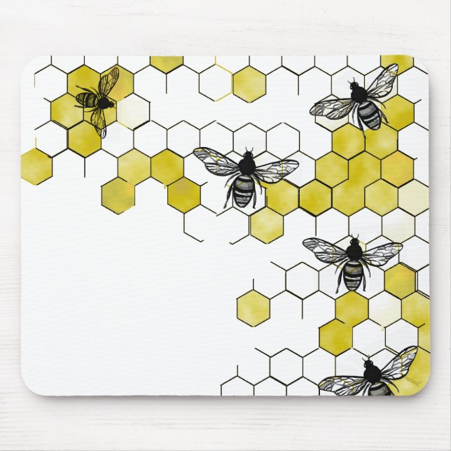 Honey Bee Honeycomb Mouse Pad (Front)