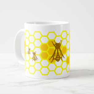 Honey Bee Honeycomb Pattern Mug