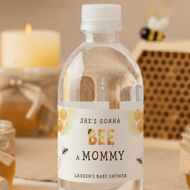 Honey Bee Honeycomb Watercolor Baby Shower Water Bottle Label (Honey Bee Honeycomb Watercolor Baby Shower Water Bottle Label
)