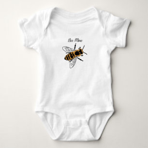Honey Bee Illustration Be Mine Bee Art Baby Bodysuit