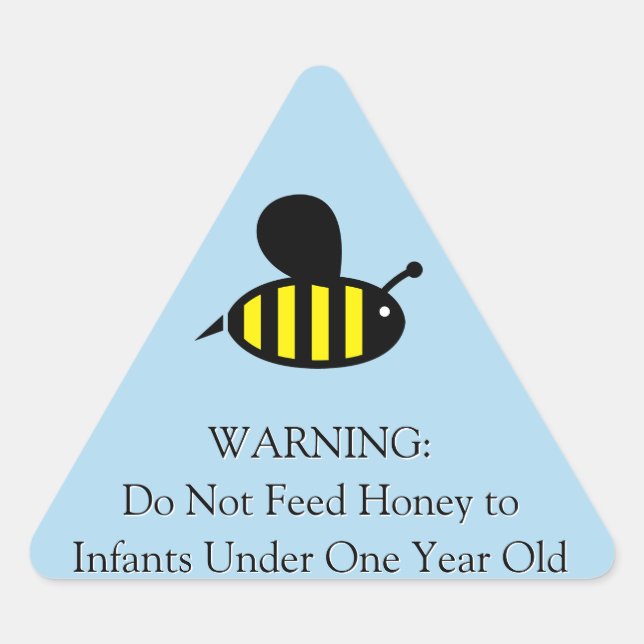 Honey Bee Infant Warning Light Blue Triangle Sticker (Front)