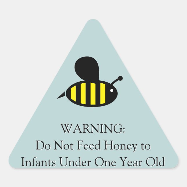 Honey Bee Infant Warning Turquoise Triangle Sticker (Front)