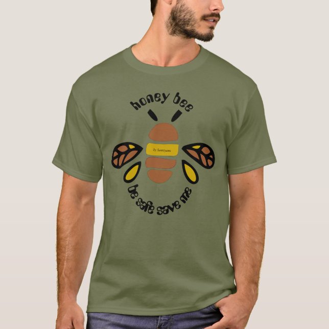 honey bee - khaki green T-shirt (Front)