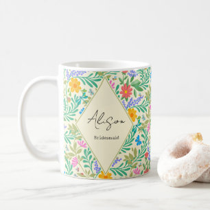 Honey Bee, Ladybug, Butterfly, Dragonfly & Flowers Coffee Mug