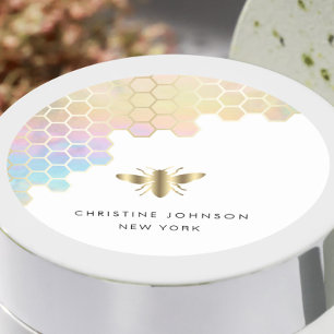 honey bee logo classic round sticker