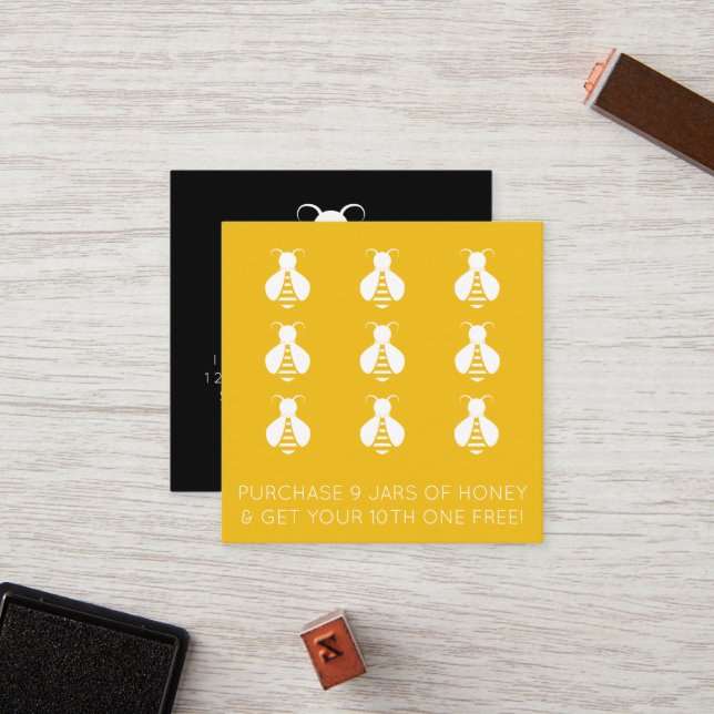 honey bee loyalty stamp card (Front/Back In Situ)