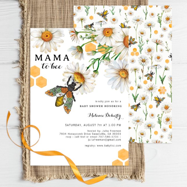 Honey Bee Mama to Bee Baby Shower Invitation | Wil (Bee Baby Shower Invite)
