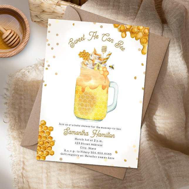 Honey Bee Milkshake Neutral Baby Shower Invitation (Creator Uploaded)