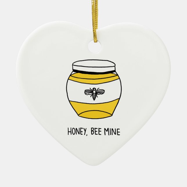 Honey, Bee Mine Ceramic Tree Decoration (Front)