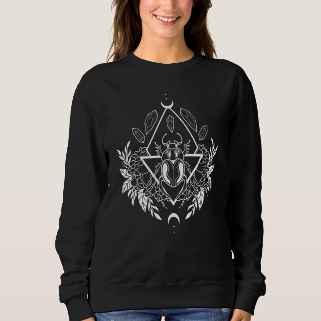 Honey Bee Moon Phases Crystals Gothic Punk Style Sweatshirt (Front)