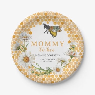Honey Bee Mummy to Bee Baby Shower Paper Plates   