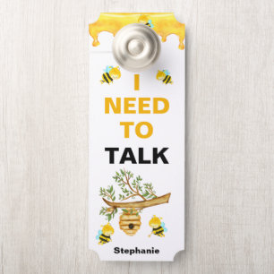 Honey Bee Name Need To Talk Childs Door Hanger