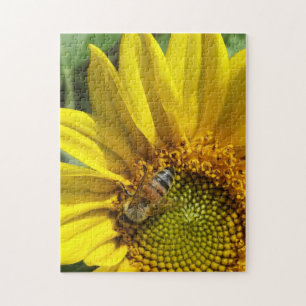 Honey bee of Yellow Sunflower Jigsaw Puzzle