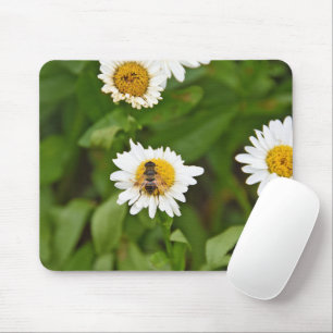 Honey Bee on a Daisy Mouse Mat