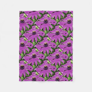 Honey Bee On A Purple African Daisy Art Fleece Blanket