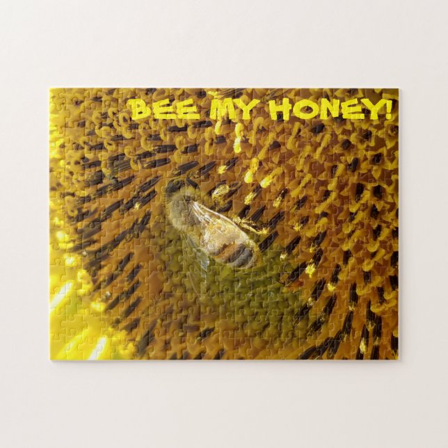 Honey Bee On a Sunflower Jigsaw Puzzle (Horizontal)