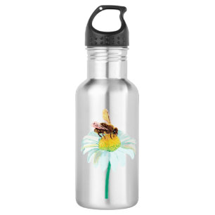 Honey Bee on a White Flower 532 Ml Water Bottle