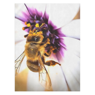 Honey Bee On African Daisy Acrylic Art Tablecloth