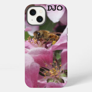 Honey Bee on Crabapple blossom and your Initials iPhone 13 Case