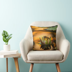 Honey Bee on Flower Cushion