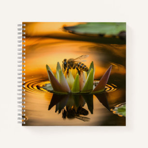 Honey Bee on Flower Notebook