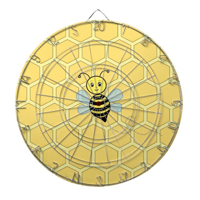 Honey Bee on Honeycomb Dartboard (Front)