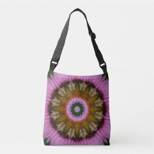 Honey Bee On Pink Flower Crossbody Bag