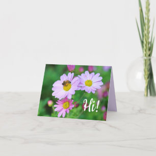 Honey Bee on Purple Flower Hello Photo Note Card