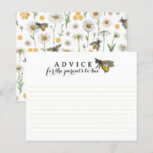 Honey Bee Parents to Bee Baby Shower Advice Card  