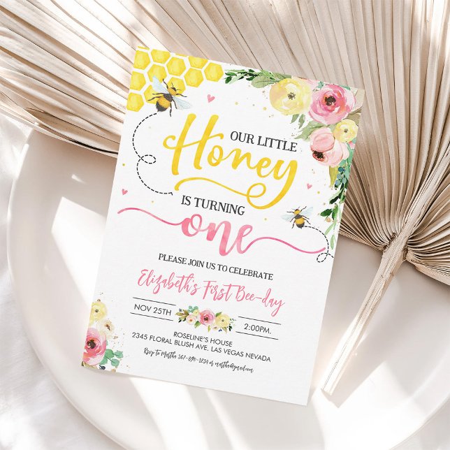 Honey Bee Party Bee 1st Birthday Bumble Birthday  Invitation (Creator Uploaded)