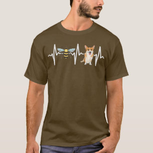 Honey Bee Pembroke Welsh Corgi Heartbeat Dog Lover T-Shirt