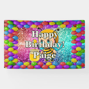 Honey Bee Personalised character birthday banner