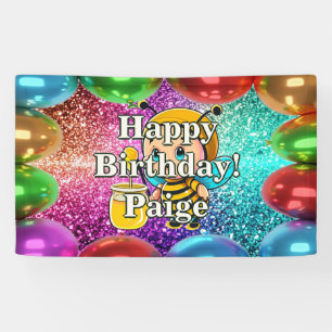 Honey Bee Personalised character birthday banner