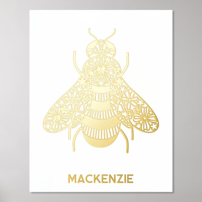 Honey Bee Personalised Foil Prints (Front)