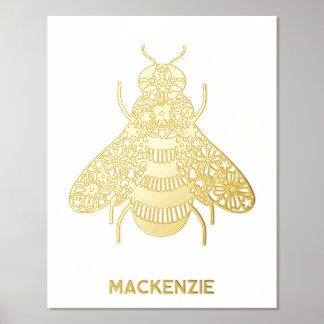 Honey Bee Personalised Foil Prints
