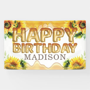 Honey Bee Personalised Happy Birthday Banner
