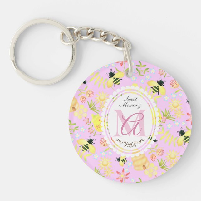 Honey Bee Pink Key Ring (Front)