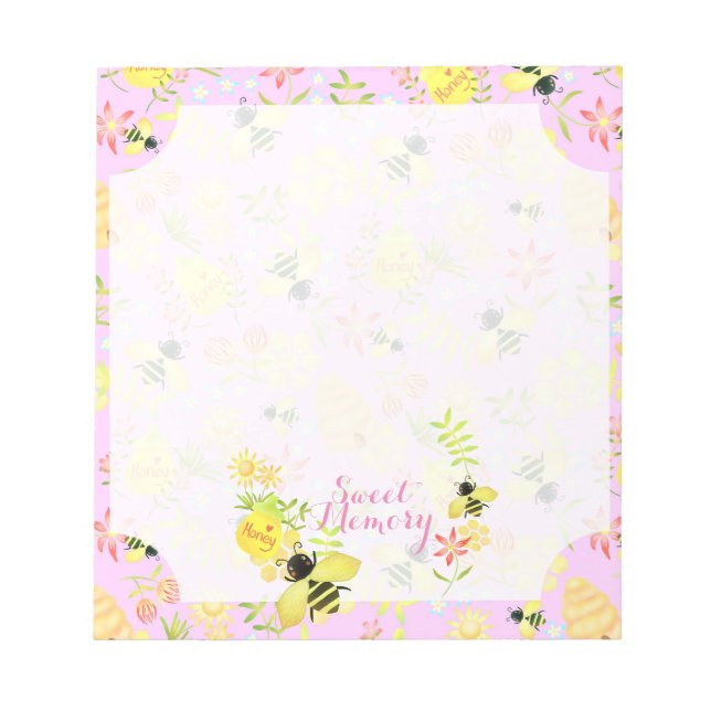 Honey Bee Pink Notepad (Front)