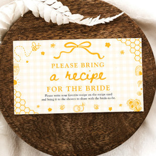 Honey Bee Please Bring A Recipe for Bride Game Enclosure Card